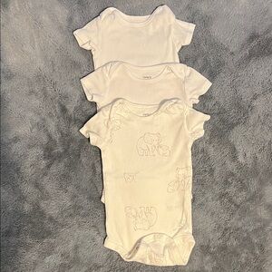 Carter's Cream Baby Bodysuit Trio